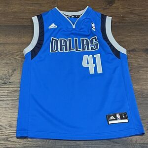 ADIDAS Dallas Mavericks Mavs DIRK NOWITZKI nba Jersey YOUTH KIDS BOYS (10-12)